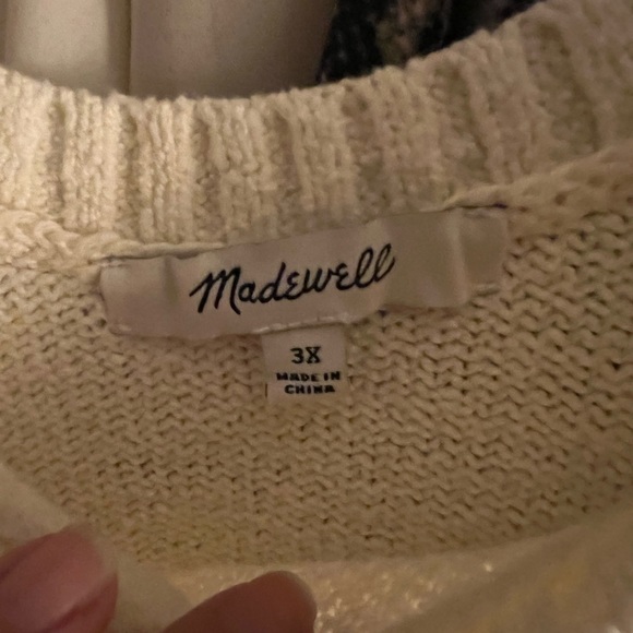 Ivory cream Plus size Madewell knit vest sweater tank top - Picture 3 of 4